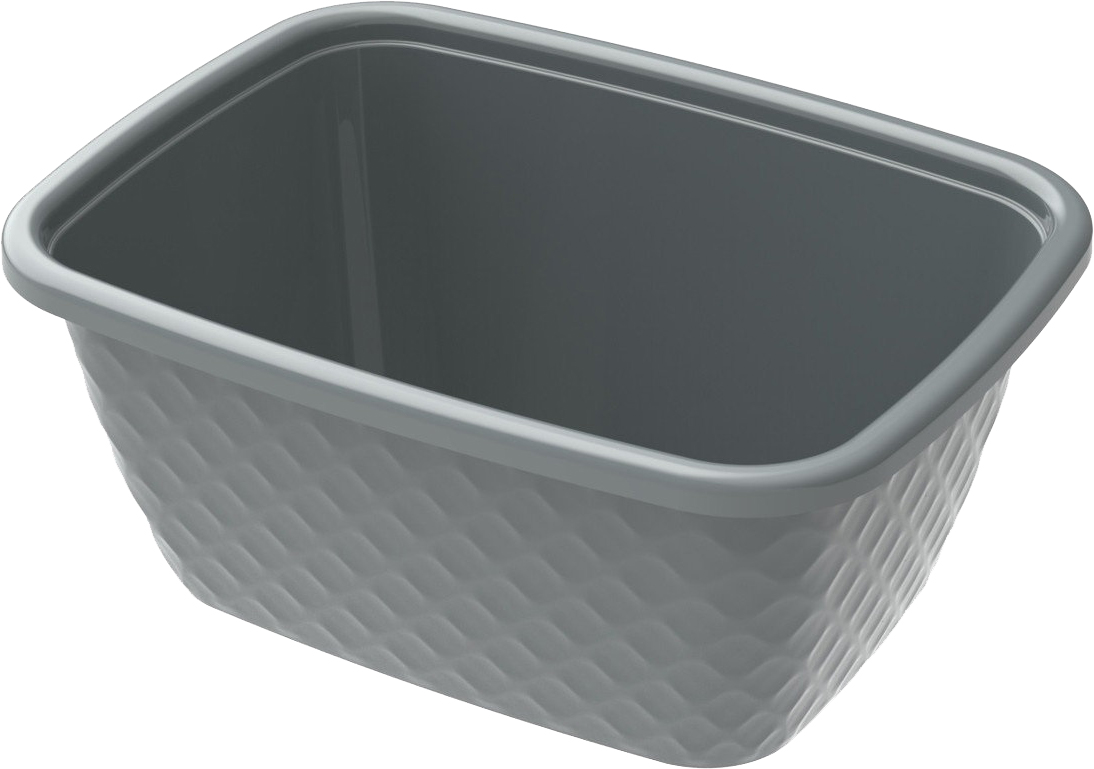 Миска HEIDRUN Diamant пластикова 45х34 h17.5 см 16 л (501_сіра)